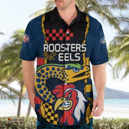 NRL Eels Combine Roosters Rugby Hawaiian Shirt Sporty Style