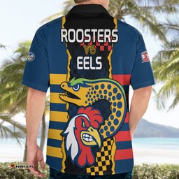 NRL Eels Combine Roosters Rugby Hawaiian Shirt Sporty Style