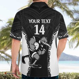 Aotearoa Rugby Custom Hawaiian Shirt Maori Kiwi Mascot Style