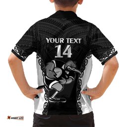 Aotearoa Rugby Custom Hawaiian Shirt Maori Kiwi Mascot Style