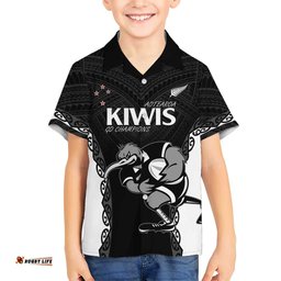 Aotearoa Rugby Custom Hawaiian Shirt Maori Kiwi Mascot Style