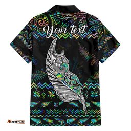 Personalised New Zealand Christmas Hawaiian Shirt Maori Fern Manaia Meri Kirihimete with Papaua Shell