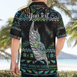 Personalised New Zealand Christmas Hawaiian Shirt Maori Fern Manaia Meri Kirihimete with Papaua Shell