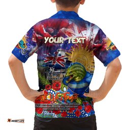 Personalised Australia Rugby Eels ANZAC Hawaiian Shirt Parramatta Scratch Style