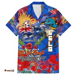 Personalised Australia Rugby Eels ANZAC Hawaiian Shirt Parramatta Scratch Style