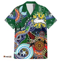 Personalised Rabbitohs NAIDOC Week 2024 Hawaiian Shirt Australia Aboriginal Dot Painting