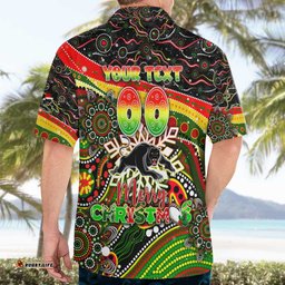 Merry Christmas Penrith Panthers Hawaiian Shirt Aboriginal Santa Rugby Mascot The Riff