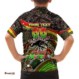 Merry Christmas Penrith Panthers Hawaiian Shirt Aboriginal Santa Rugby Mascot The Riff