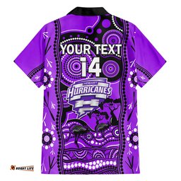 Custom Hobart Hurricanes Cricket Hawaiian Shirt Happy Australia Day Aboriginal Art