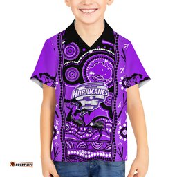 Custom Hobart Hurricanes Cricket Hawaiian Shirt Happy Australia Day Aboriginal Art