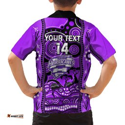Custom Hobart Hurricanes Cricket Hawaiian Shirt Happy Australia Day Aboriginal Art