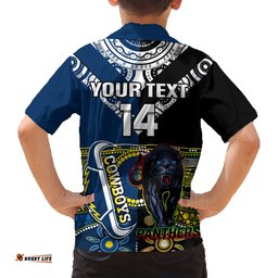 Custom Panthers And Cowboys Rugby Hawaiian Shirt Aboriginal Version