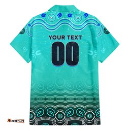Personalised Australia Matildas Hawaiian Shirt Tillies Aboriginal Simple Turquoise