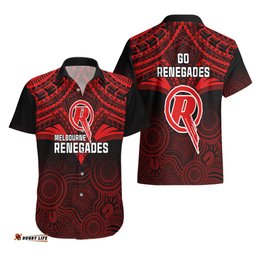 Melbourne Renegades Cricket Hawaiian Shirt Unique Indigenous Art Mix Polynesian Pattern