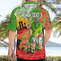 Personalised Mascot Raiders ANZAC Hawaiian Shirt Lest We Forget