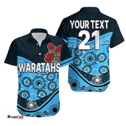 Custom Personalised Waratahs Rugby Hawaiian Shirt NSW Red Waratahs Indigenous
