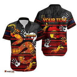 Custom Personalised NAIDOC Parramatta Eels Hawaiian Shirt Aboriginal Patterns Style Black