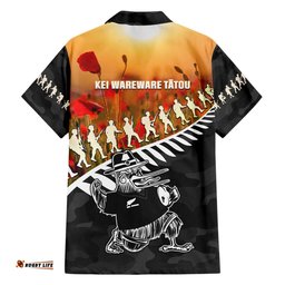 New Zealand ANZAC Rugby Hawaiian Shirt Soldier Fern With Kiwi Bird