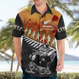 New Zealand ANZAC Rugby Hawaiian Shirt Soldier Fern With Kiwi Bird