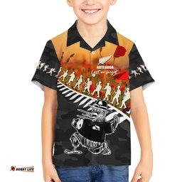 New Zealand ANZAC Rugby Hawaiian Shirt Soldier Fern With Kiwi Bird