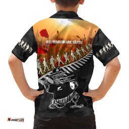 New Zealand ANZAC Rugby Hawaiian Shirt Soldier Fern With Kiwi Bird