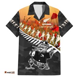 New Zealand ANZAC Rugby Hawaiian Shirt Soldier Fern With Kiwi Bird