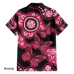 Australia Indigenous Hawaiian Shirt Breast Cancer Black Aboriginal Butterfly