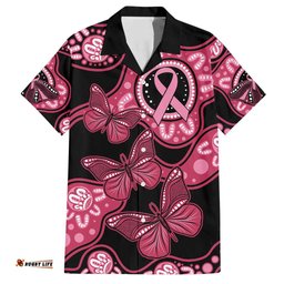 Australia Indigenous Hawaiian Shirt Breast Cancer Black Aboriginal Butterfly