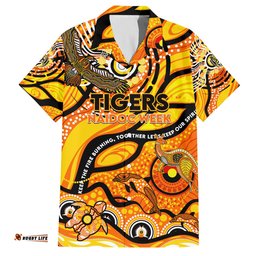 Custom NAIDOC Week 2024 Tiger Hawaiian Shirt Aboriginal Animals Keep The Fire Burning