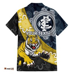 Personalised Richmond And Carlton Football Hawaiian Shirt Tigers BluesTogether Aboriginal Art