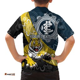 Personalised Richmond And Carlton Football Hawaiian Shirt Tigers BluesTogether Aboriginal Art