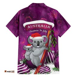 Australia Koala Hawaiian Shirt Christmas In July Purple