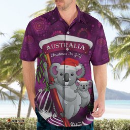 Australia Koala Hawaiian Shirt Christmas In July Purple
