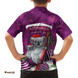 Australia Koala Hawaiian Shirt Christmas In July Purple