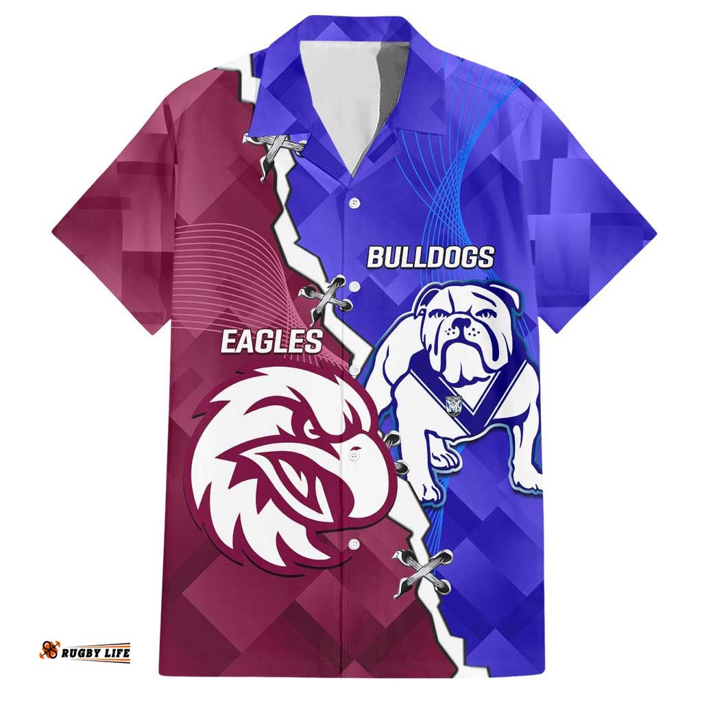 Personalised Bulldogs And Eagles Rugby Hawaiian Shirt Dynamic Style