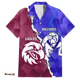 Personalised Bulldogs And Eagles Rugby Hawaiian Shirt Dynamic Style
