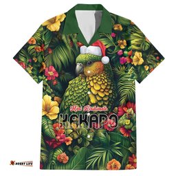 Meri Kirihimete Kakapo Hawaiian Shirt New Zealand Christmas with Tropical Vibe