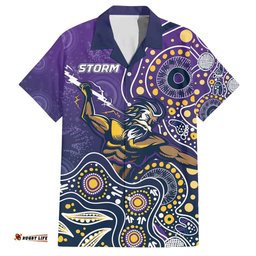 Personalised Storm Rugby Aboriginal Hawaiian Shirt 2024 GO Storms