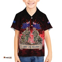 Australia And New Zealand ANZAC Day Hawaiian Shirt Soldiers Lest We Forget