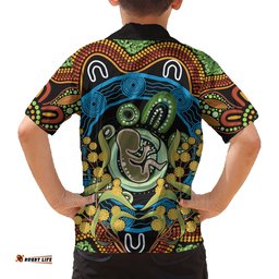 Baby in the Womb Hawaiian Shirt Aboriginal Art Style