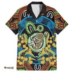 Baby in the Womb Hawaiian Shirt Aboriginal Art Style