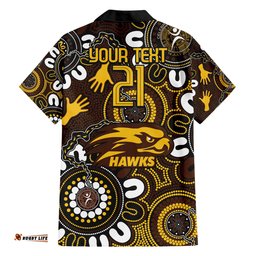 Custom Hawthorn NAIDOC Week 2024 Hawaiian Shirt Fire Burning Aboriginal Dots Art