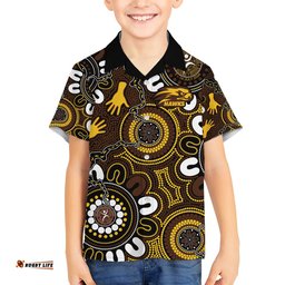 Custom Hawthorn NAIDOC Week 2024 Hawaiian Shirt Fire Burning Aboriginal Dots Art