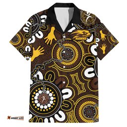 Custom Hawthorn NAIDOC Week 2024 Hawaiian Shirt Fire Burning Aboriginal Dots Art