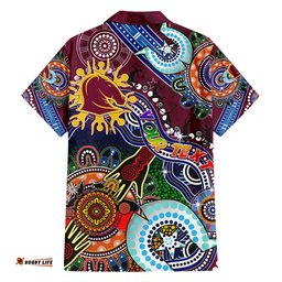 Personalised Broncos NAIDOC Week 2024 Hawaiian Shirt Australia Aboriginal Dot Painting