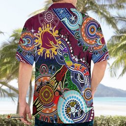 Personalised Broncos NAIDOC Week 2024 Hawaiian Shirt Australia Aboriginal Dot Painting