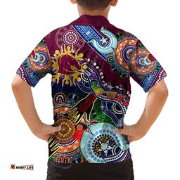 Personalised Broncos NAIDOC Week 2024 Hawaiian Shirt Australia Aboriginal Dot Painting