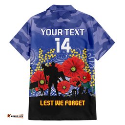 Custom Kangaroos Football ANZAC Hawaiian Shirt Gallipoli Camouflage With Poppies
