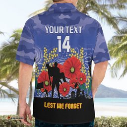 Custom Kangaroos Football ANZAC Hawaiian Shirt Gallipoli Camouflage With Poppies