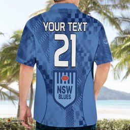 Custom Text And Number NSW Blues Rugby Hawaiian Shirt Origin New South Wales Sporty Style